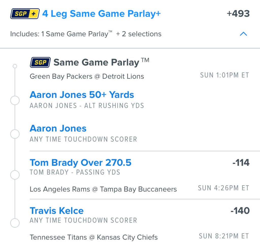 NFL sunday parlay fanduel